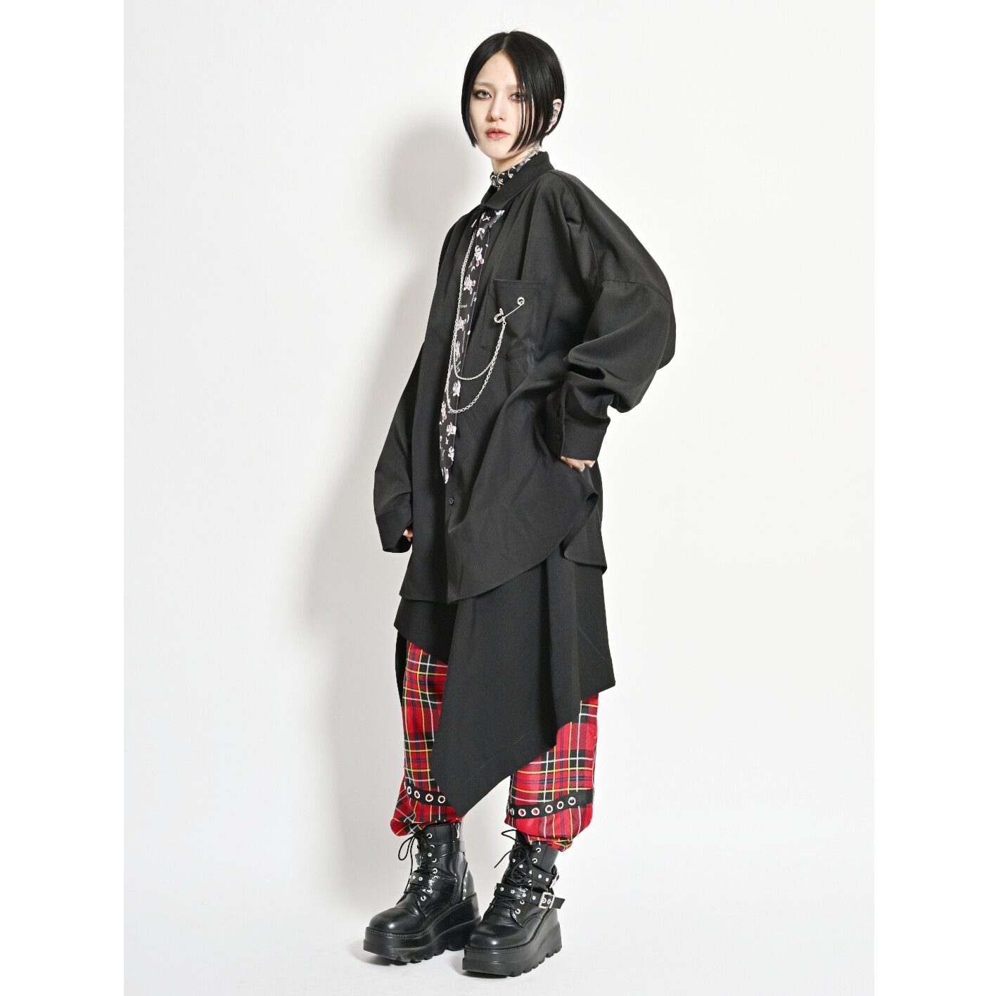スカート脱着 総柄サルエルパンツ 133303