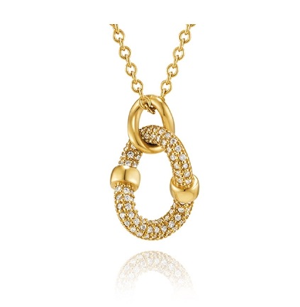 【HYERES LOR】23SS★ Erite23 SV(Y) Pave Necklace 45CM HYERES LOR] Erite23 SV(Y) Pave Necklace 45CM ネックレス