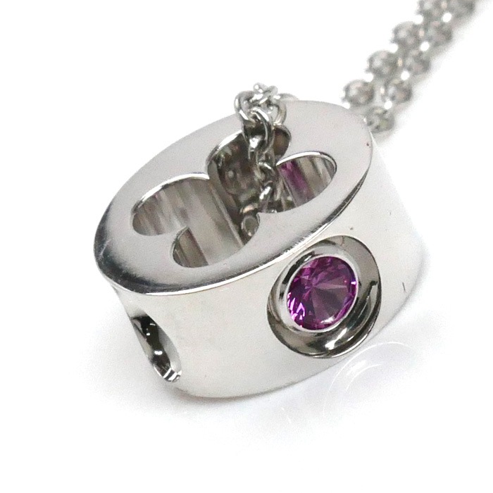 LOUIS VUITTON ルイ・ヴィトン K18WG ホワイトゴールド パンダンティフアンプラント ネックレス Q93167 001134 ピンクサファイア 6.5g 40cm レディース 中古 美 LOUIS VUITTON ルイ・ヴィトン K18WG ホワイトゴールド パンダンティフアンプラント ネックレス Q93167 001134 ピンクサファイア 6.5g 40cm レディース 中古 美