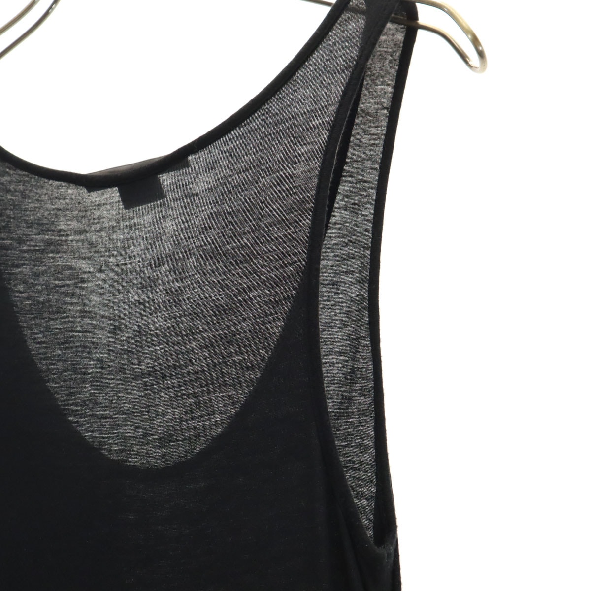 ノースリーブ ウエスト切り替え ロングワンピース P0 黒系 レディース 古着