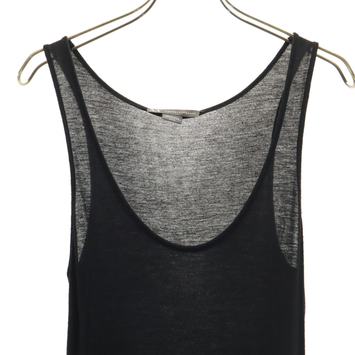 ノースリーブ ウエスト切り替え ロングワンピース P0 黒系 レディース 古着