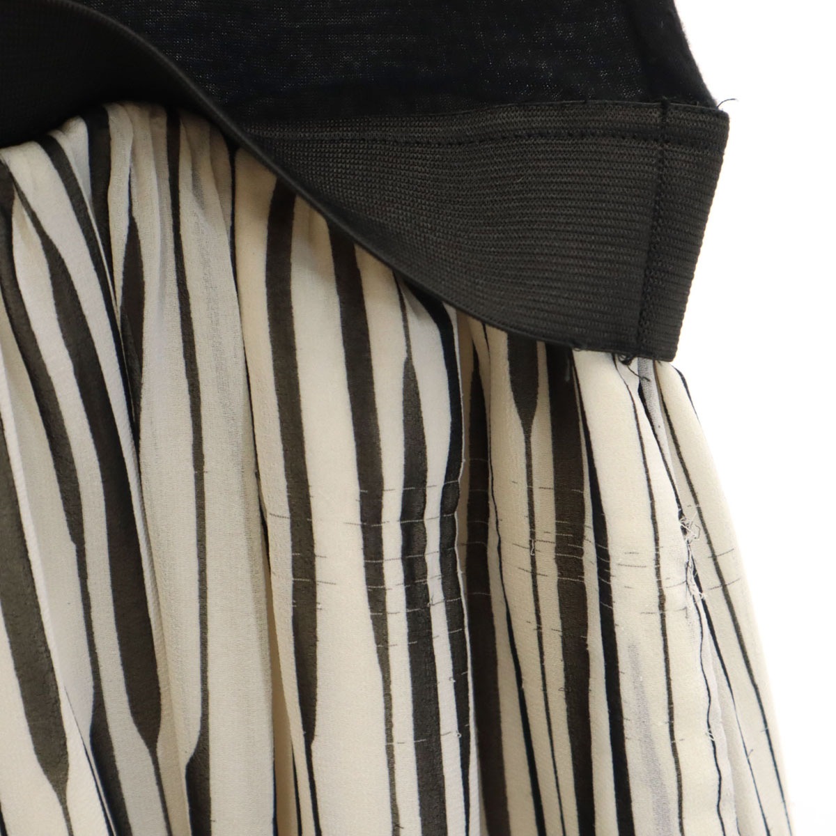 ノースリーブ ウエスト切り替え ロングワンピース P0 黒系 レディース 古着