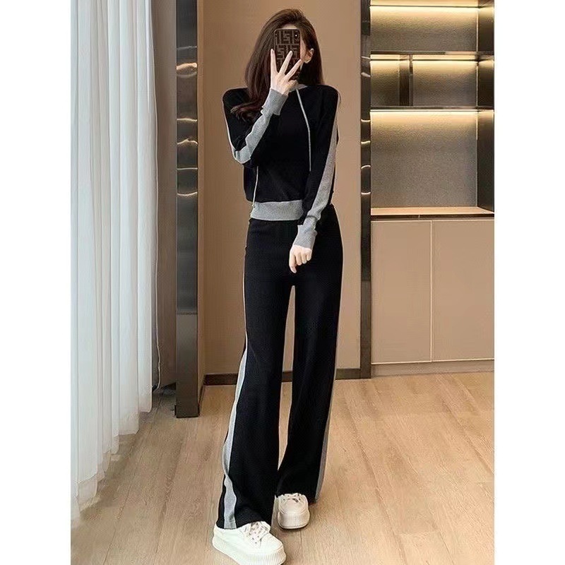 ハイエンドのカスタマイズ-秋の女性用スポーツスーツ流行の学生韓国版ゆったりスリムファッショナブル小さめのカジュアルツーピーススーツ ハイエンドのカスタマイズ-秋の女性用スポーツスーツ流行の学生韓国版ゆったりスリムファッショナブル小さめのカジュアルツーピーススーツ