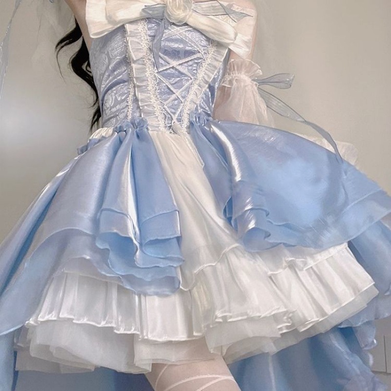 【本日限定】恋の神様の御用心 ロリータ ロリータ サスペンダー 女性 制服 可愛い プリンセスドレス ショートスカート 夏 コスチューム