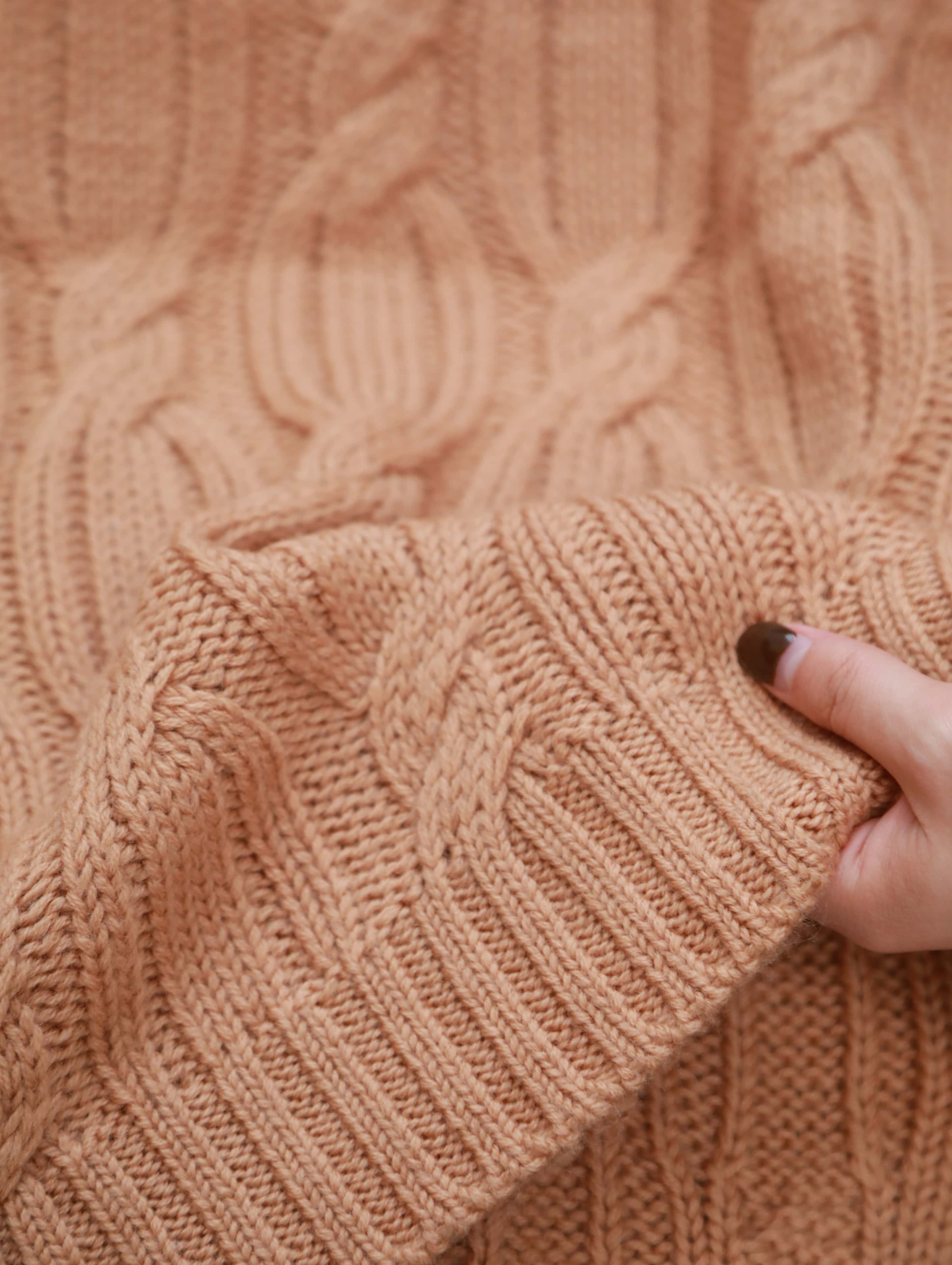 【2024新作】ケーブル編みニットセーター アイボリー ラベンダー ブラウン M L レディース 長袖 100%ウール ゆったりシルエット クルーネック 秋冬 暖かい 無地 カジュアル クラシカ 【2024新作】ケーブル編みニットセーター アイボリー ラベンダー ブラウン M L レディース 長袖 100%ウール ゆったりシルエット クルーネック 秋冬 暖かい 無地 カジュアル クラシカ