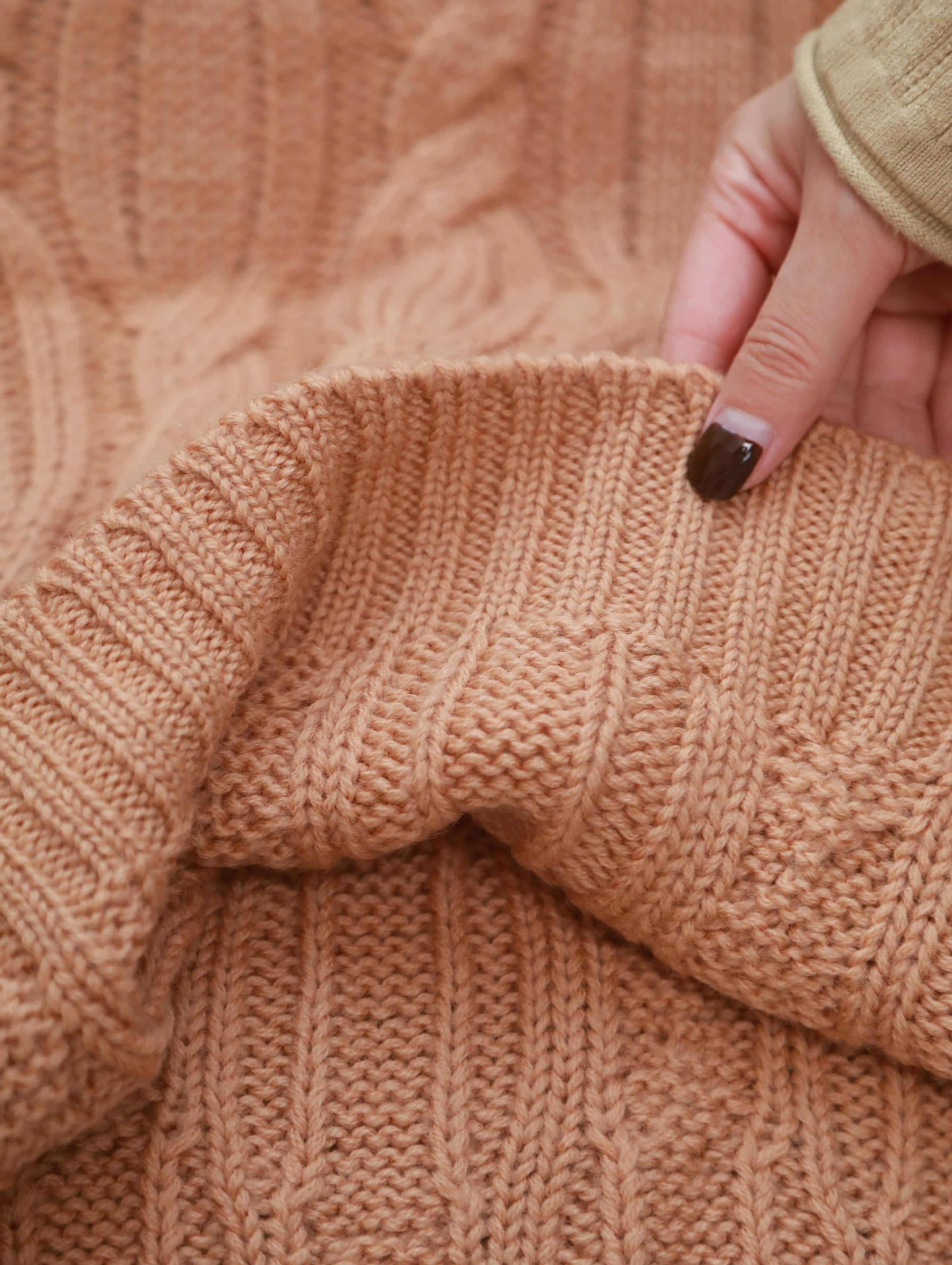 【2024新作】ケーブル編みニットセーター アイボリー ラベンダー ブラウン M L レディース 長袖 100%ウール ゆったりシルエット クルーネック 秋冬 暖かい 無地 カジュアル クラシカ 【2024新作】ケーブル編みニットセーター アイボリー ラベンダー ブラウン M L レディース 長袖 100%ウール ゆったりシルエット クルーネック 秋冬 暖かい 無地 カジュアル クラシカ