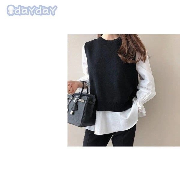 ブラウス2点セット レディース 秋冬 長袖ブラウス ボーダー柄 ベスト セットアップ オシャ ブラウス2点セット レディース 秋冬 長袖ブラウス ボーダー柄 ベスト セットアップ オシャ