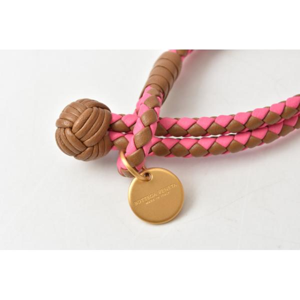 ブレスレット/バングル BOTTEGA VENETA イントレチャート ダブル ピンク/ブラウン ブレスレット/バングル BOTTEGA VENETA イントレチャート ダブル ピンク/ブラウン