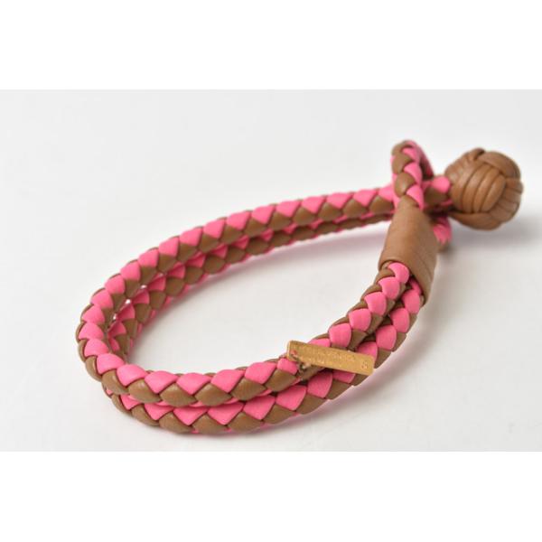 ブレスレット/バングル BOTTEGA VENETA イントレチャート ダブル ピンク/ブラウン ブレスレット/バングル BOTTEGA VENETA イントレチャート ダブル ピンク/ブラウン