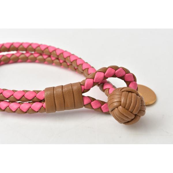 ブレスレット/バングル BOTTEGA VENETA イントレチャート ダブル ピンク/ブラウン ブレスレット/バングル BOTTEGA VENETA イントレチャート ダブル ピンク/ブラウン