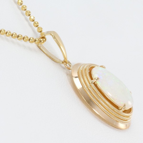 K18 18金 YG イエローゴールド ネックレス オパール 約40cm ジュエリー 中古 K18 18金 YG イエローゴールド ネックレス オパール 約40cm ジュエリー 中古