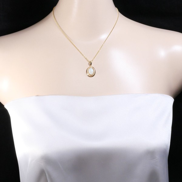 K18 18金 YG イエローゴールド ネックレス オパール 約40cm ジュエリー 中古 K18 18金 YG イエローゴールド ネックレス オパール 約40cm ジュエリー 中古