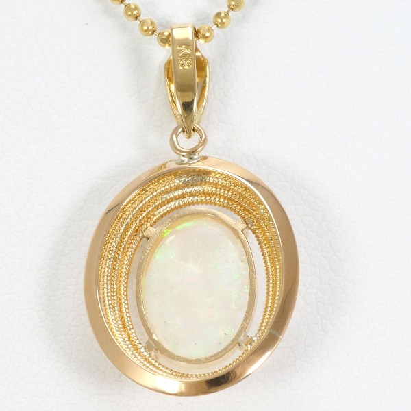 K18 18金 YG イエローゴールド ネックレス オパール 約40cm ジュエリー 中古 K18 18金 YG イエローゴールド ネックレス オパール 約40cm ジュエリー 中古