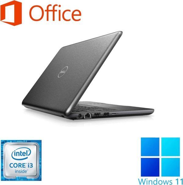 【サポート付き】DELL 3380 SSD:1000GB 大容量メモリー:8GB Office2019 ノートPC カメラ搭載 & ロジクール K380BK ワイヤレスキーボード