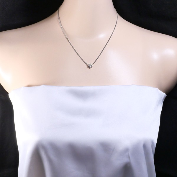 PT900 プラチナ PT850 ネックレス ダイヤ 0.75 鑑定書 ジュエリー 中古 PT900 プラチナ PT850 ネックレス ダイヤ 0.75 鑑定書 ジュエリー 中古