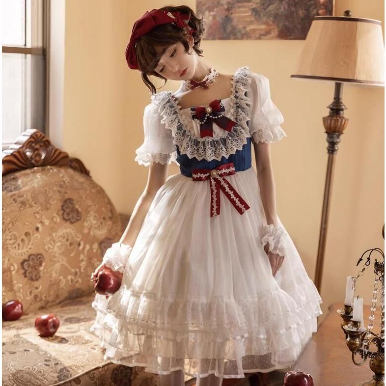 Qoo10] 半袖 ロリータ ワンピース お姫系 ロリ