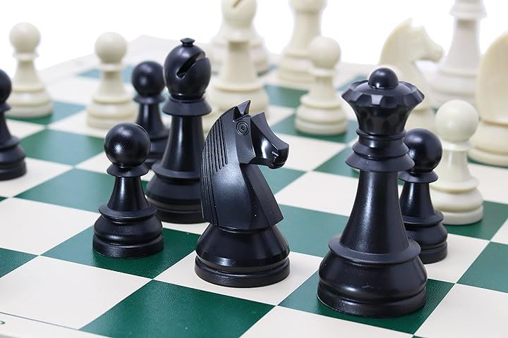 ChessJapan チェスセット ジャーマントーナメント 44cm ヘビー( グリーン, ブラック, ホワイト, 44cm ヘビー) ChessJapan チェスセット ジャーマントーナメント 44cm ヘビー( グリーン, ブラック, ホワイト, 44cm ヘビー)