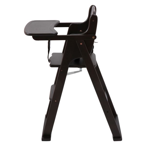 木製折り畳みベビーチェア ブラウン 幅43x奥行63x高さ83cm