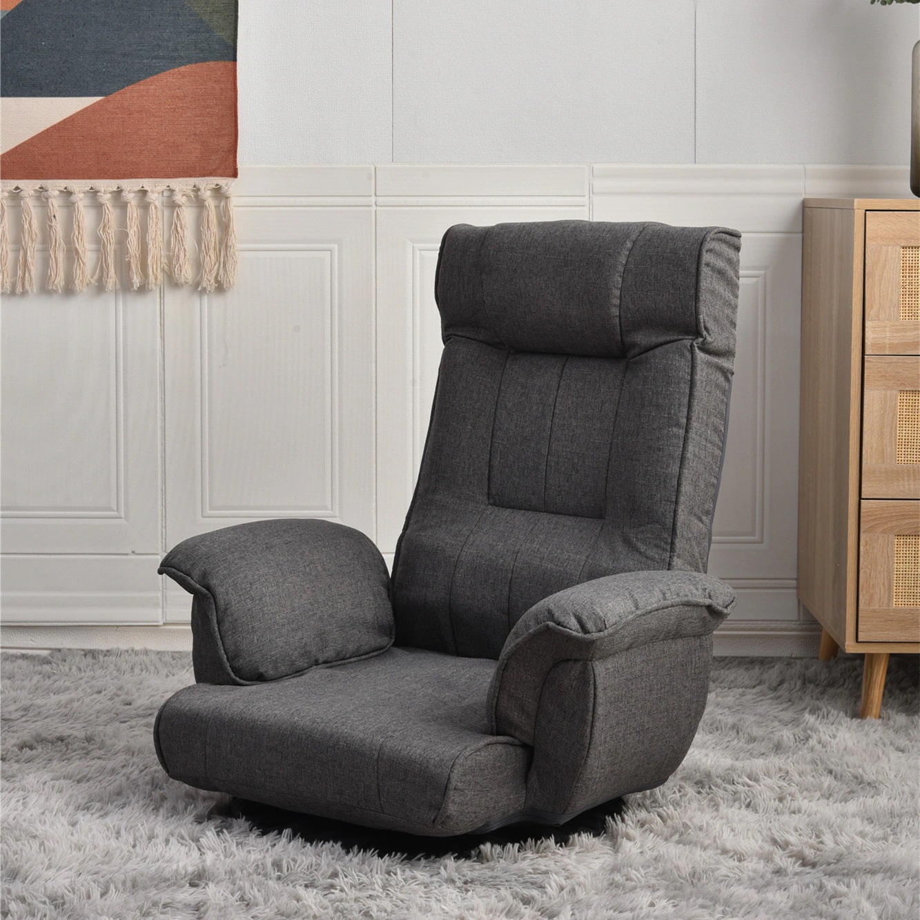 【日本国内出荷-3日で配達】回転式座椅子 肘掛け ハイバック座いす リクライニング 1人掛けソファー フロア リラックスチェア 折りたたみ リクライニングチェアー ファブリック おしゃれDJYC89 【日本国内出荷-3日で配達】回転式座椅子 肘掛け ハイバック座いす リクライニング 1人掛けソファー フロア リラックスチェア 折りたたみ リクライニングチェアー ファブリック おしゃれDJYC89