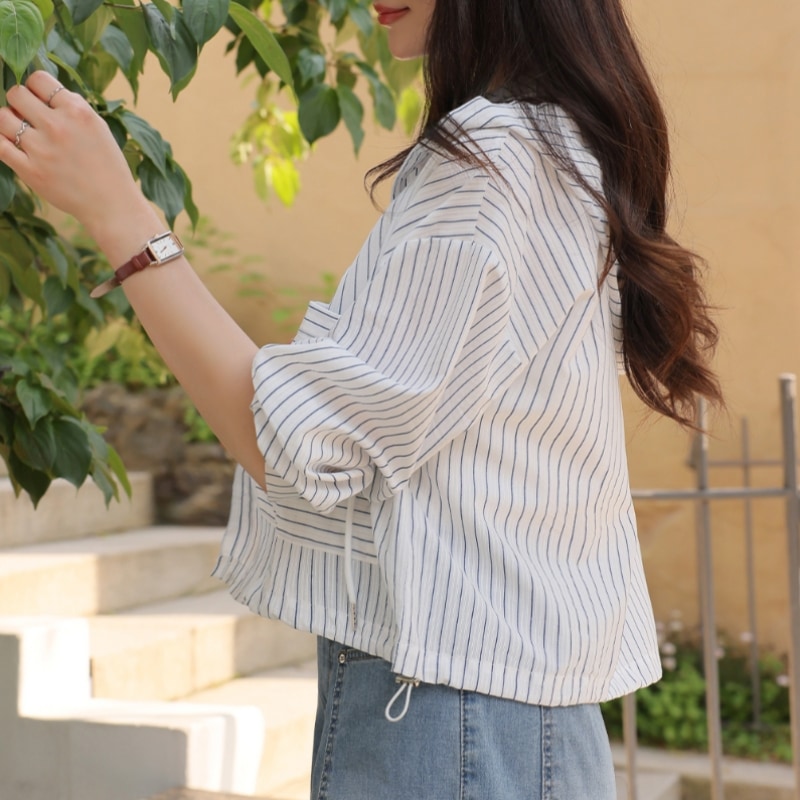 クリック&ファニー キャットストライプ ストリングフードシャツ モデル名 クリック&ファニー キャットストライプ ストリングフードシャツ モデル名