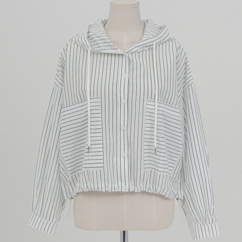 クリック&ファニー キャットストライプ ストリングフードシャツ モデル名 クリック&ファニー キャットストライプ ストリングフードシャツ モデル名