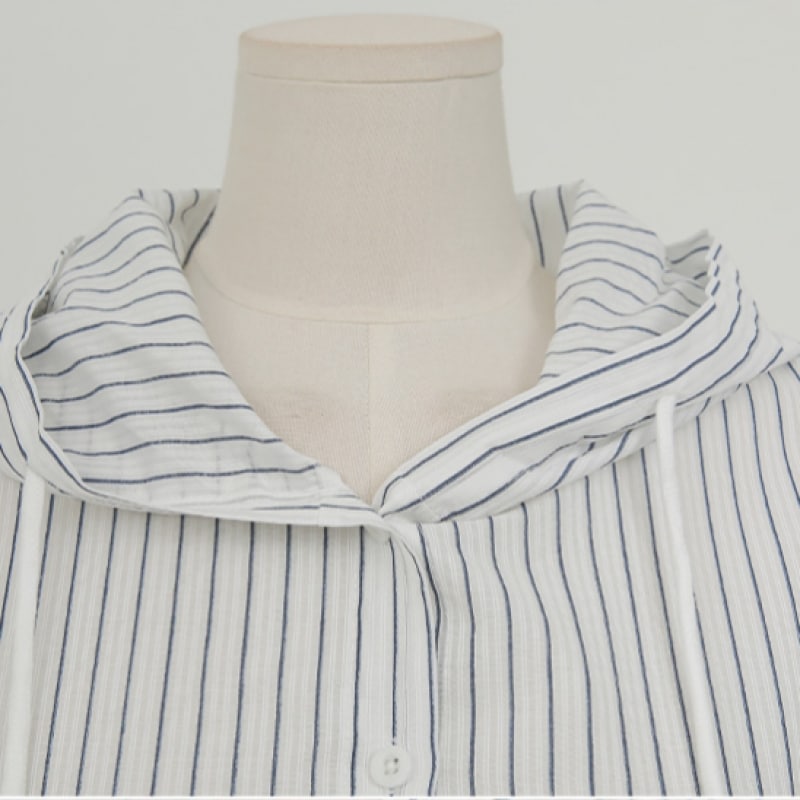 クリック&ファニー キャットストライプ ストリングフードシャツ モデル名 クリック&ファニー キャットストライプ ストリングフードシャツ モデル名