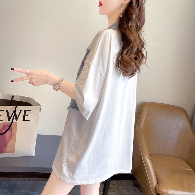 トップス Tシャツ シャツ レギュラー丈 袖あり 半袖 Vネック 襟付き 裾ワイド デニム かわいい シンプル カジュアル おしゃれ かっこいい こなれ感 ラフ メンズライク マニッシュ トップス Tシャツ シャツ レギュラー丈 袖あり 半袖 Vネック 襟付き 裾ワイド デニム かわいい シンプル カジュアル おしゃれ かっこいい こなれ感 ラフ メンズライク マニッシュ