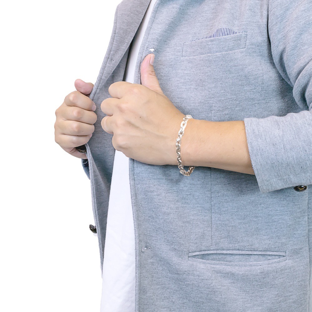 ペアブレスレット メンズ レディース シルバー925製 極太あずきチェーン カットアズキ 小豆 ペアブレスレット メンズ レディース シルバー925製 極太あずきチェーン カットアズキ 小豆