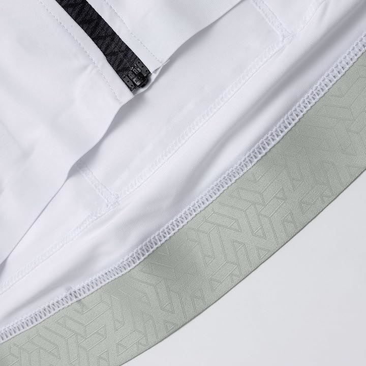 メンズ サイクルジャージ 半袖 春夏 薄手 サイクリングウエア 後ろポケット 自転車 ロードバイク 通気 速乾(ホワイト, L)