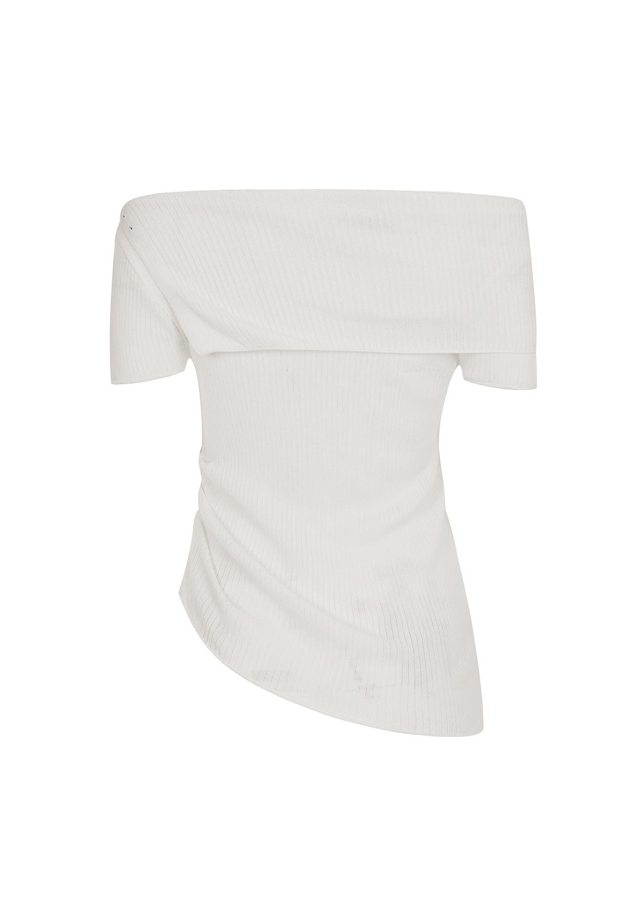 【BOHEMIANSEOUL】 OPEN COLLAR HALF SLEEVE KNIT : IVORY 【BOHEMIANSEOUL】 OPEN COLLAR HALF SLEEVE KNIT : IVORY