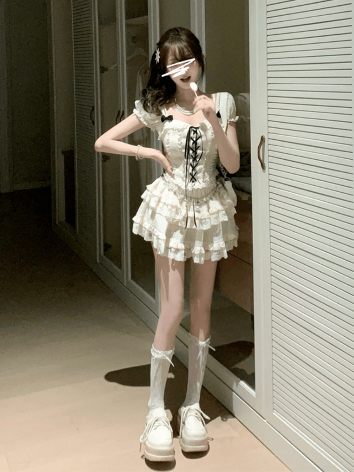 スウィートガールリッチガールのお姫様スカートミュウ風スーツスカート今年人気の夏きれいめレディーススカート