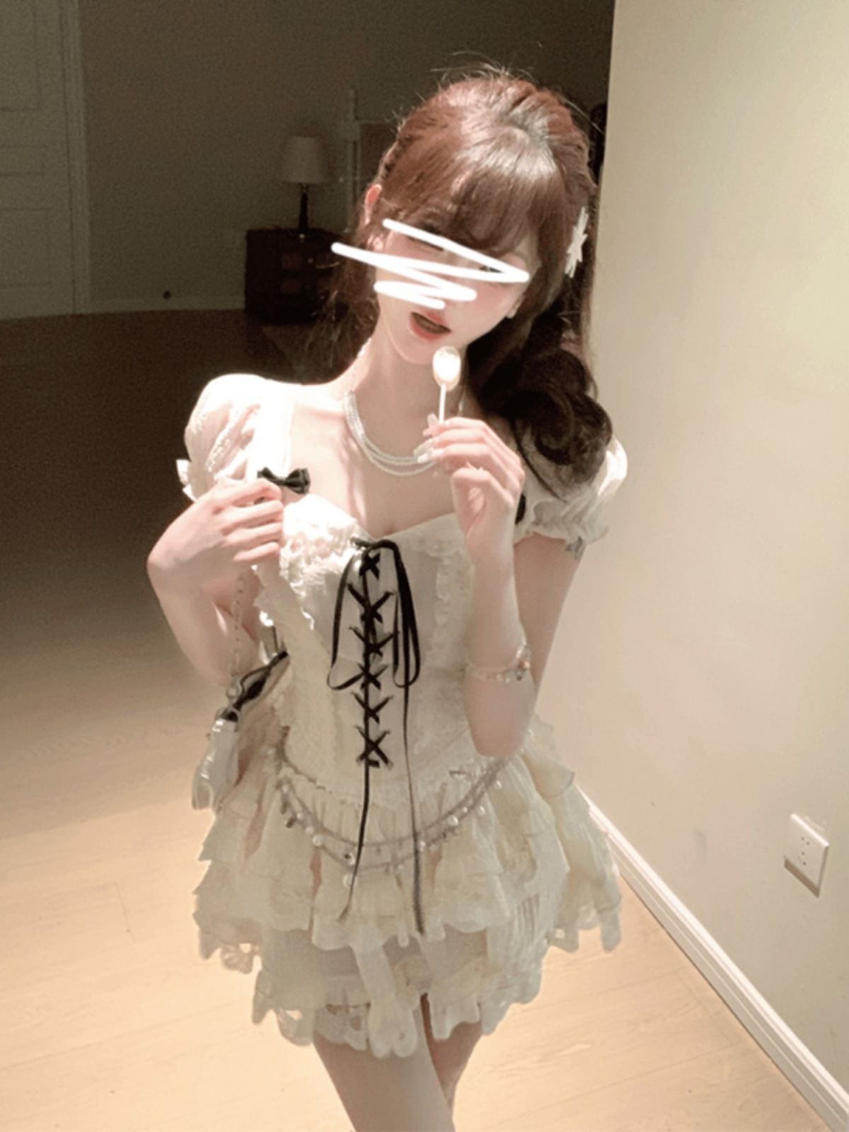 スウィートガールリッチガールのお姫様スカートミュウ風スーツスカート今年人気の夏きれいめレディーススカート