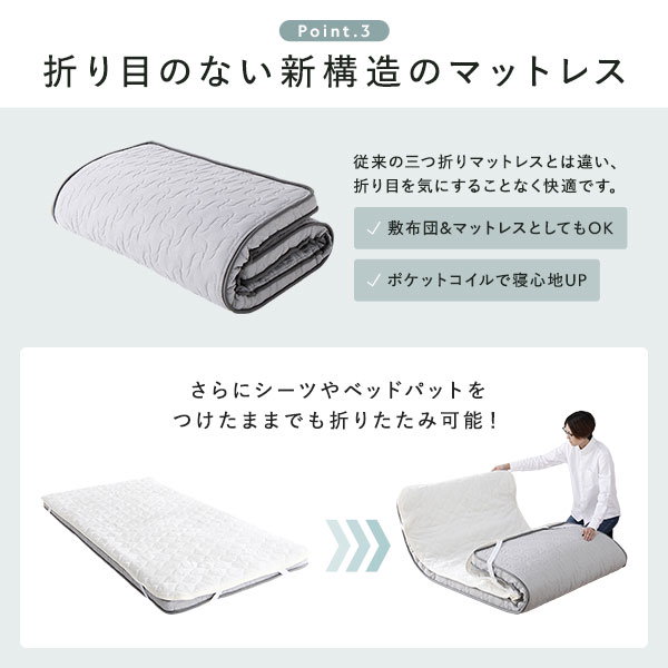 Qoo10] 親子ベッド シングル 国産薄型3つ折りポ