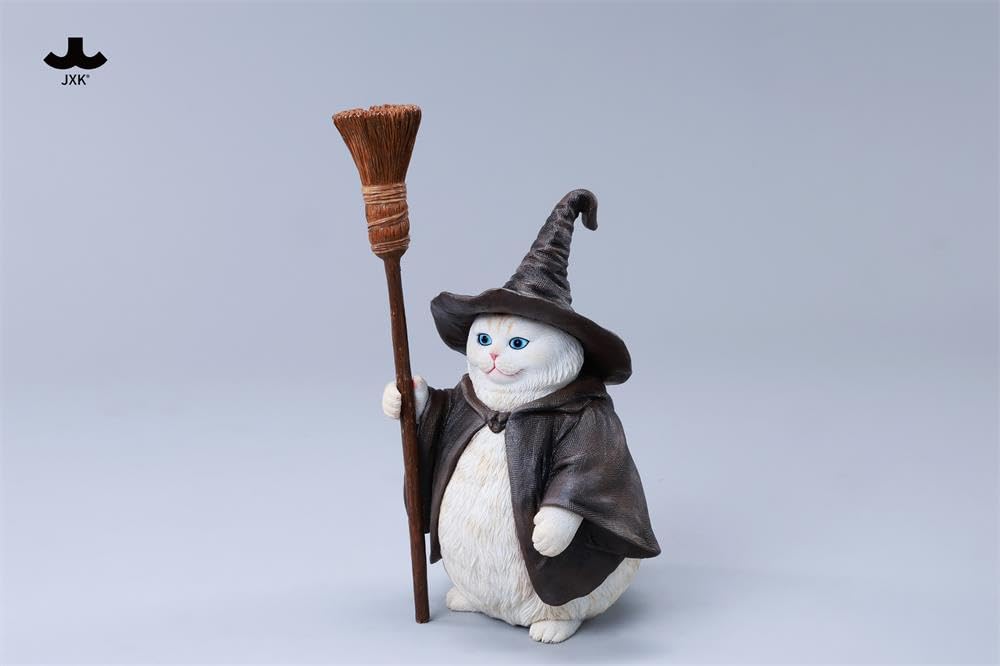 JXK 1/6 サイズ 猫 魔法使い猫 可愛い ネコ 動物 リアル フィギュア 樹脂 プラモデル 模型 16cm級 完成品 ネコ好き ハロウィン 置物