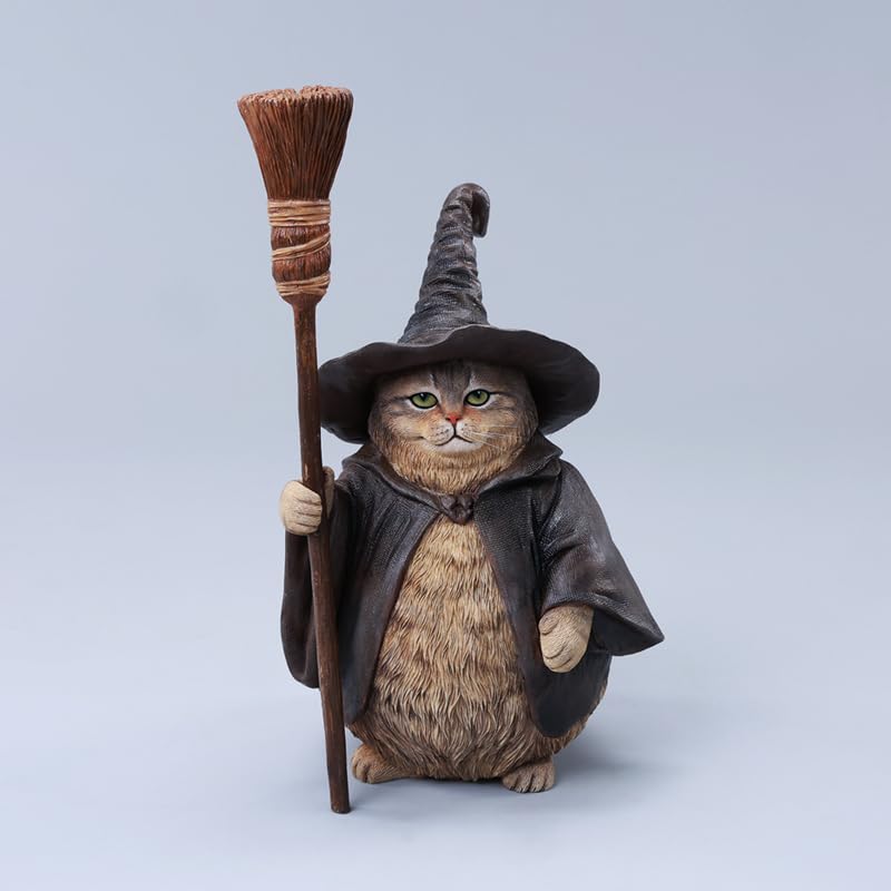 JXK 1/6 サイズ 猫 魔法使い猫 可愛い ネコ 動物 リアル フィギュア 樹脂 プラモデル 模型 16cm級 完成品 ネコ好き ハロウィン 置物