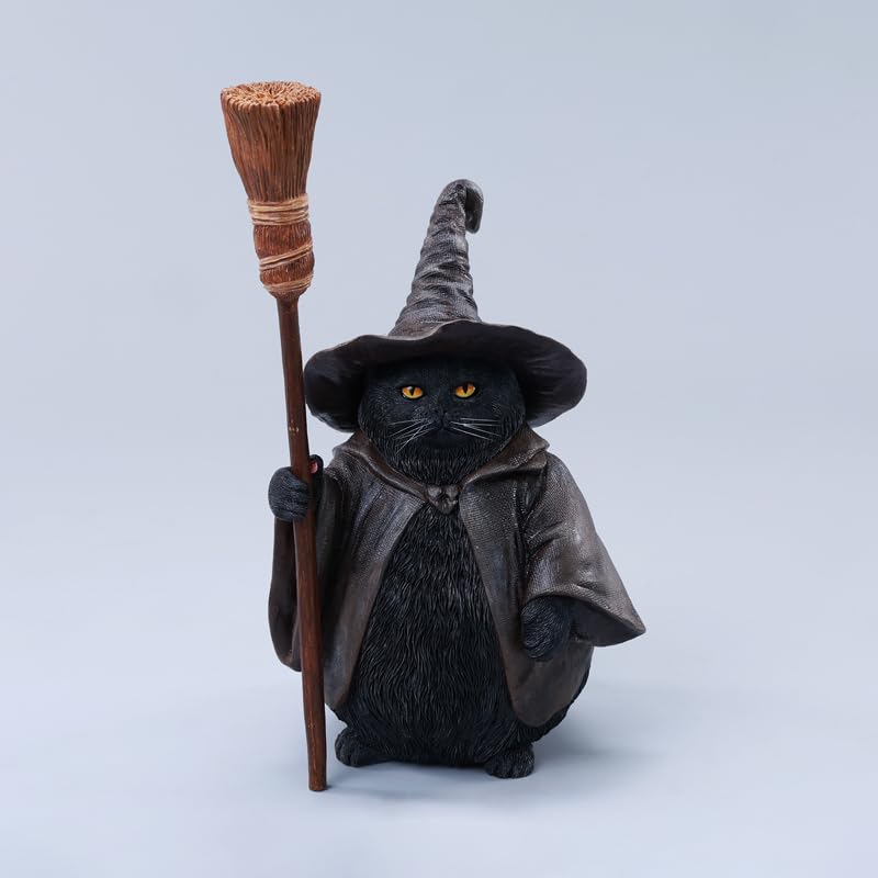 JXK 1/6 サイズ 猫 魔法使い猫 可愛い ネコ 動物 リアル フィギュア 樹脂 プラモデル 模型 16cm級 完成品 ネコ好き ハロウィン 置物