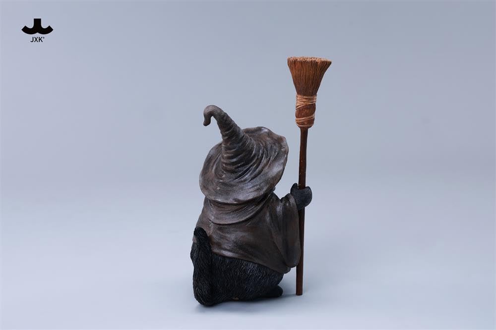 JXK 1/6 サイズ 猫 魔法使い猫 可愛い ネコ 動物 リアル フィギュア 樹脂 プラモデル 模型 16cm級 完成品 ネコ好き ハロウィン 置物