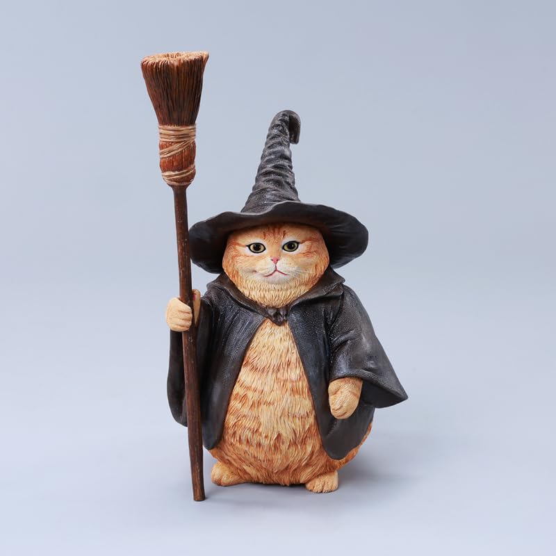 JXK 1/6 サイズ 猫 魔法使い猫 可愛い ネコ 動物 リアル フィギュア 樹脂 プラモデル 模型 16cm級 完成品 ネコ好き ハロウィン 置物