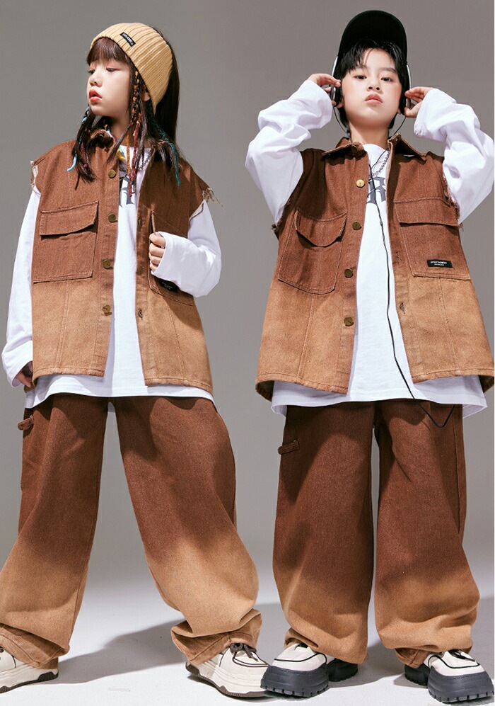 【赤字販売*速達】キッズ ダンス衣装 セットアップ ヒップホップ 衣装 子供ダンス服 ダンスウェア 派手 ガールズ 男子 ベスト Tシャツ パンツ 韓国 グラデーション K-POP 茶色 ダンススクー 【赤字販売*速達】キッズ ダンス衣装 セットアップ ヒップホップ 衣装 子供ダンス服 ダンスウェア 派手 ガールズ 男子 ベスト Tシャツ パンツ 韓国 グラデーション K-POP 茶色 ダンススクー