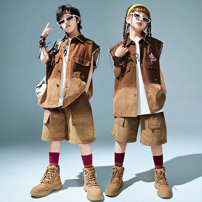 【赤字販売*速達】キッズ ダンス衣装 セットアップ ヒップホップ 衣装 子供ダンス服 ダンスウェア 派手 ガールズ 男子 ベスト Tシャツ パンツ 韓国 グラデーション K-POP 茶色 ダンススクー 【赤字販売*速達】キッズ ダンス衣装 セットアップ ヒップホップ 衣装 子供ダンス服 ダンスウェア 派手 ガールズ 男子 ベスト Tシャツ パンツ 韓国 グラデーション K-POP 茶色 ダンススクー