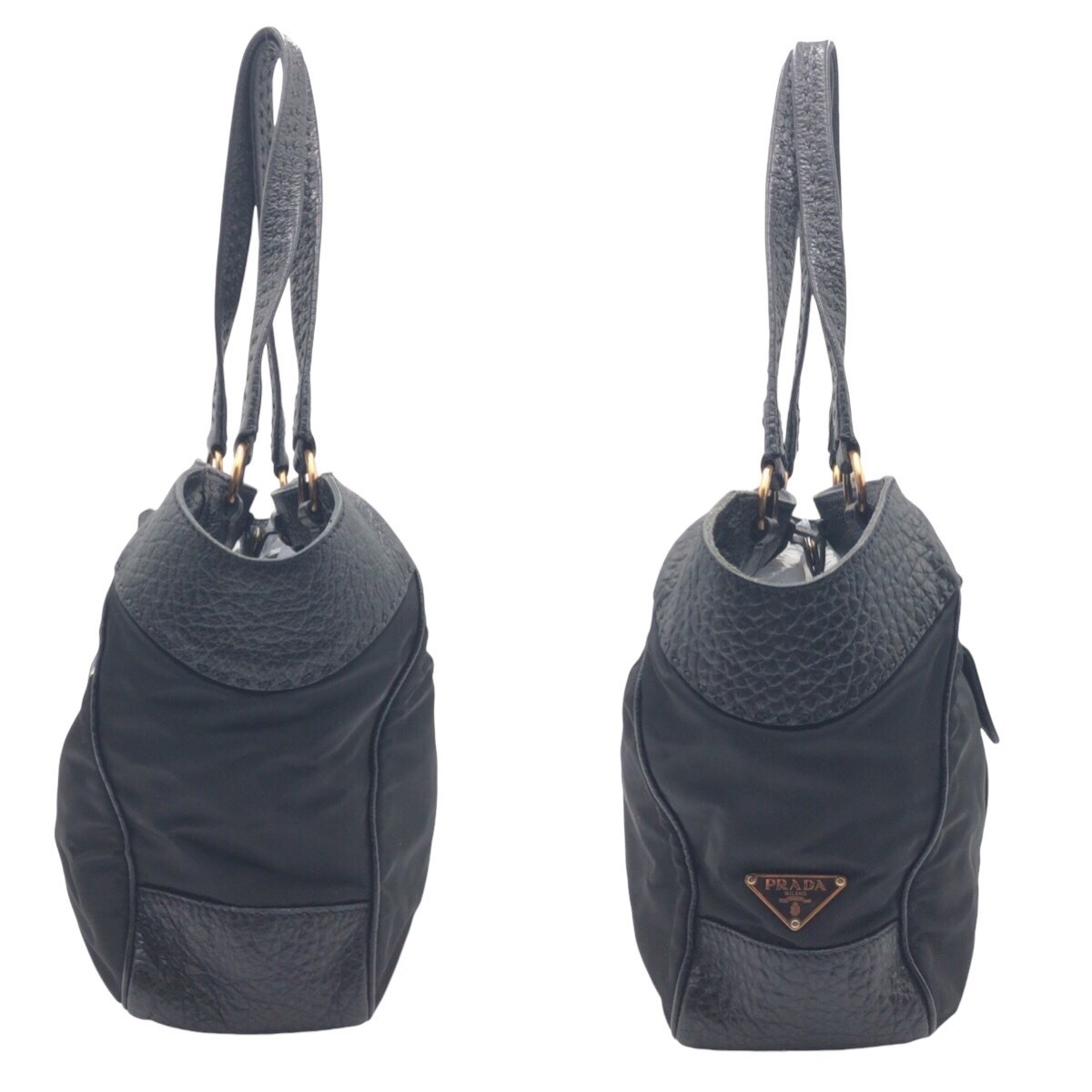 美品 ヴィッテロダイノ テスート 三角ロゴ ブラック 黒 ナイロン/レザー トートバッグ ショルダーバッグ レディース 503649 美品 ヴィッテロダイノ テスート 三角ロゴ ブラック 黒 ナイロン/レザー トートバッグ ショルダーバッグ レディース 503649