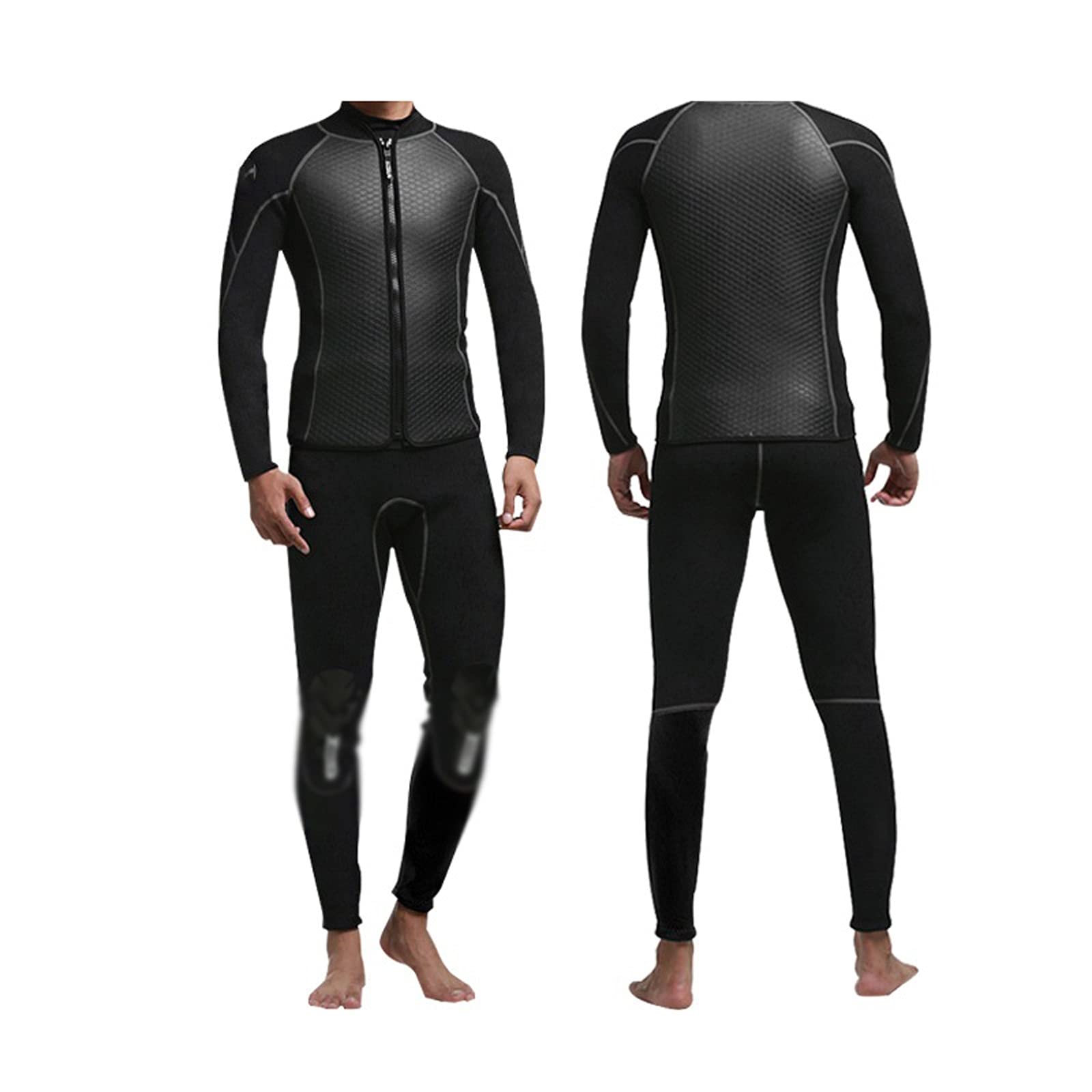 ダイビングウェットスーツフルレングスウェットスーツサーフダイビングスーツフロントジッパー水着メンズ4XL 3mmフルレングス ウエットスーツ メンズ レディース - 2mm ネオプレン