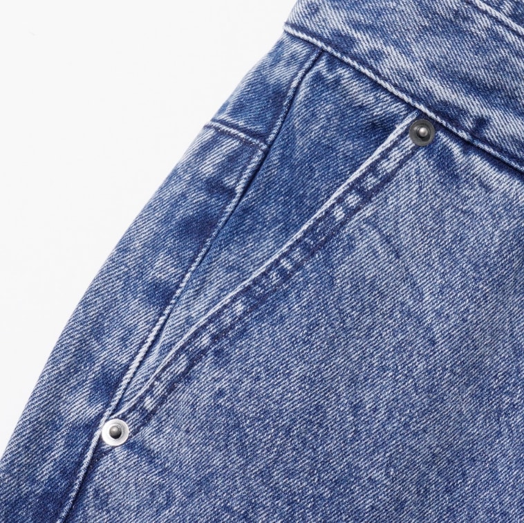 [EZKATON] Bleach Washing Wide Denim Pants