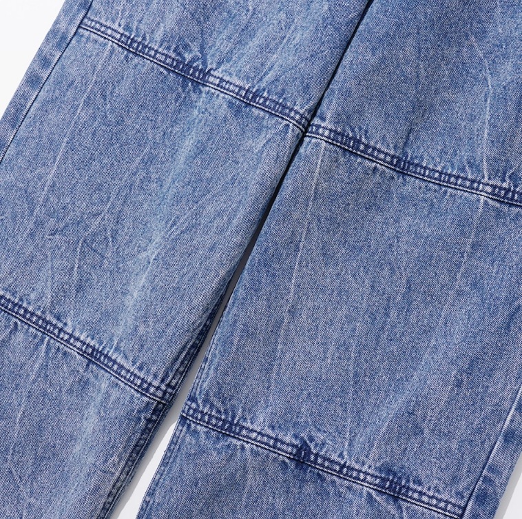 [EZKATON] Bleach Washing Wide Denim Pants