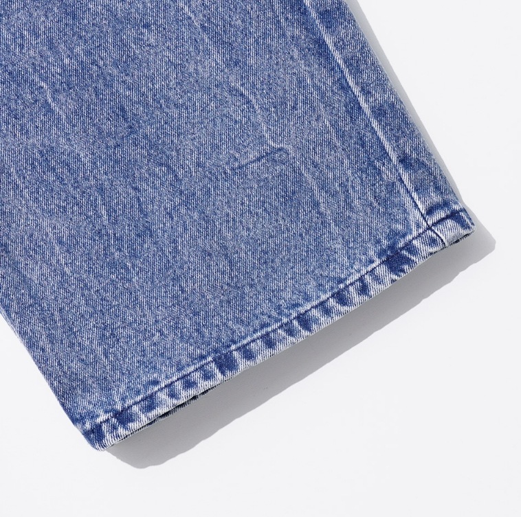 [EZKATON] Bleach Washing Wide Denim Pants