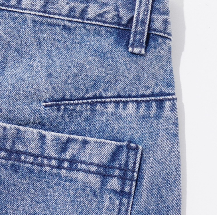 [EZKATON] Bleach Washing Wide Denim Pants