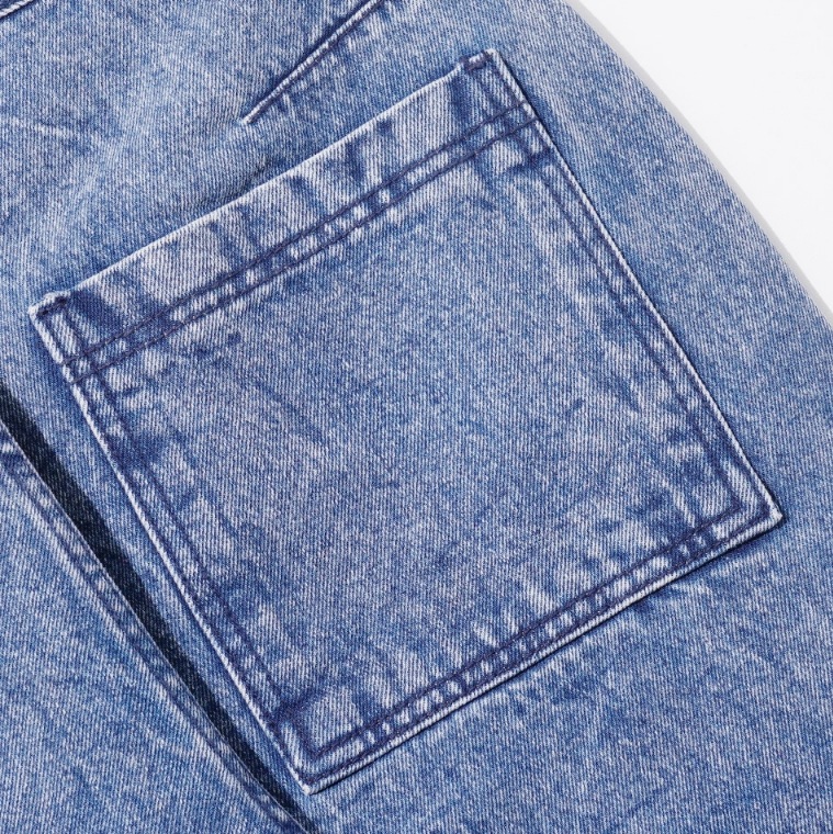 [EZKATON] Bleach Washing Wide Denim Pants