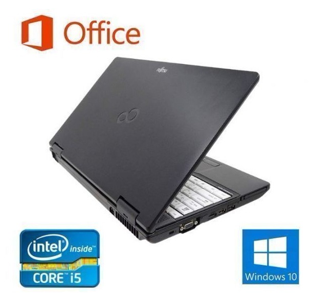 サポート付きA561 富士通 Windows10 Office2019 次世代Core i5 HDD:250GB メモリー:8GB & PQI USB指紋認証キー Windows Hello機能対