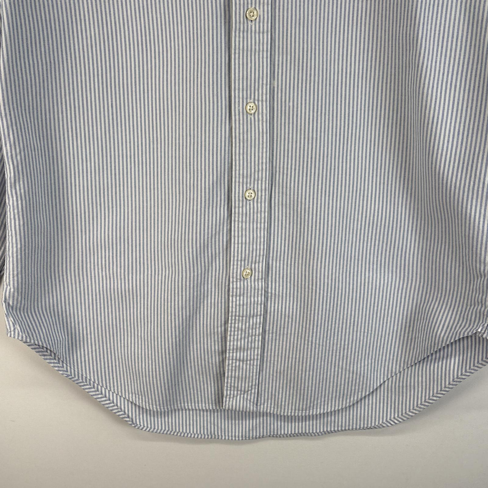 古着 90s/90年代 長袖シャツ ロゴ 刺繍 ボタンダウンシャツ CLASSIC FIT 水色系 ストライプ メンズ 古着 90s/90年代 長袖シャツ ロゴ 刺繍 ボタンダウンシャツ CLASSIC FIT 水色系 ストライプ メンズ