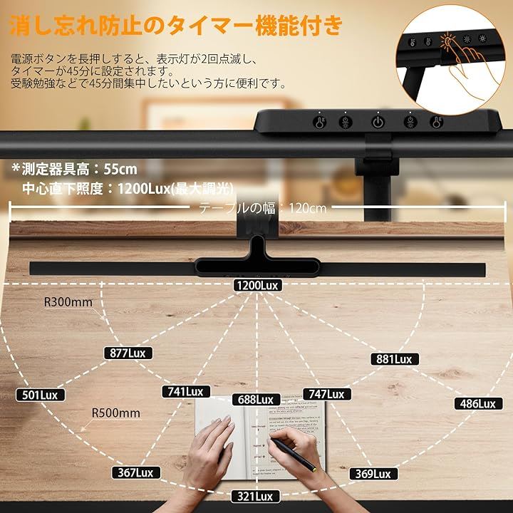 デスクライト led 電気スタンド クランプ式 高輝度1200Lux 24w 高演色Ra95+ 調光調色 多角度調整( ブラック, クランプ式(ブラック学生向け)) デスクライト led 電気スタンド クランプ式 高輝度1200Lux 24w 高演色Ra95+ 調光調色 多角度調整( ブラック, クランプ式(ブラック学生向け))
